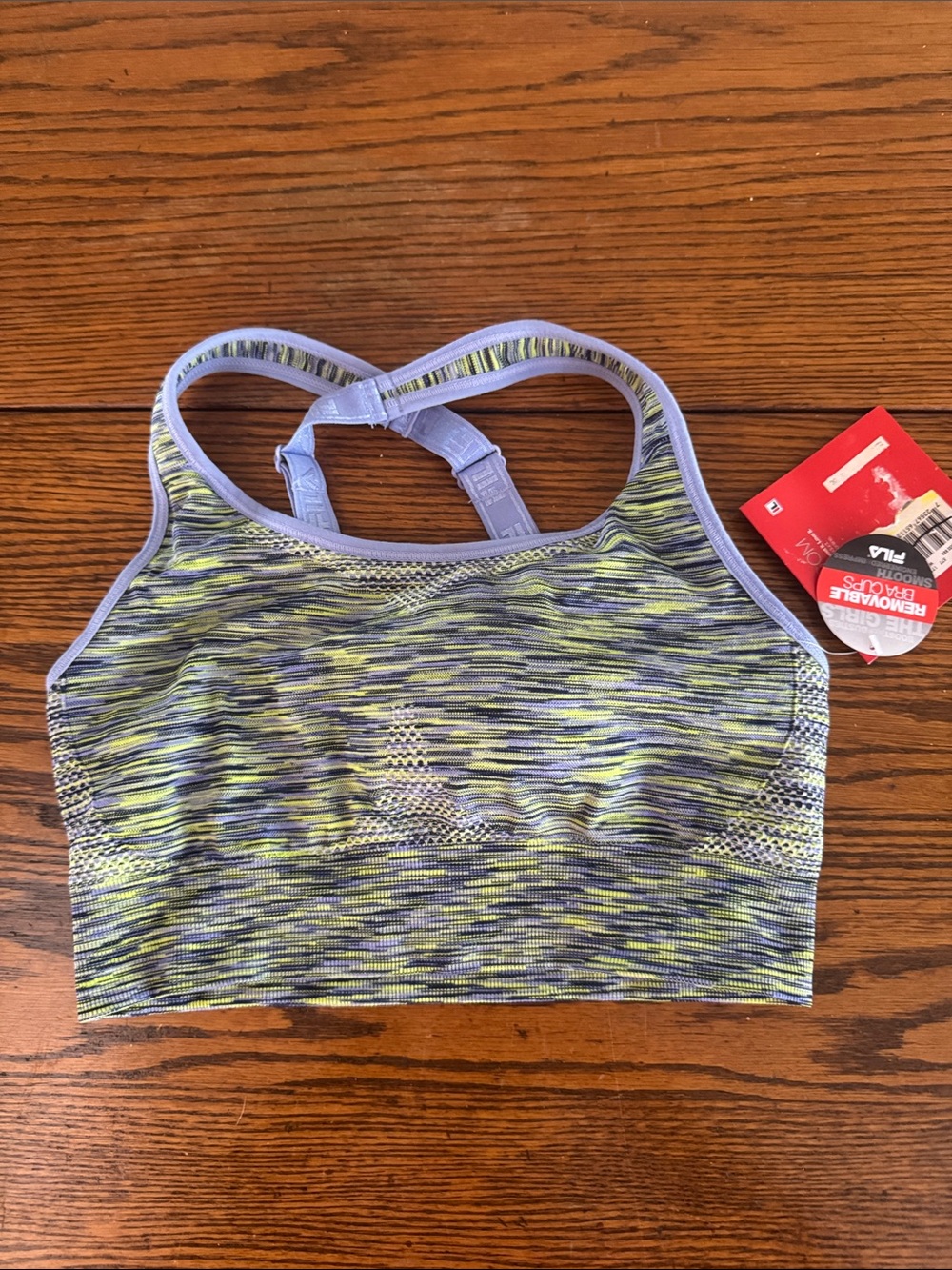 Fila Women's athletic Crop Top - Lavender and Neon Yellow